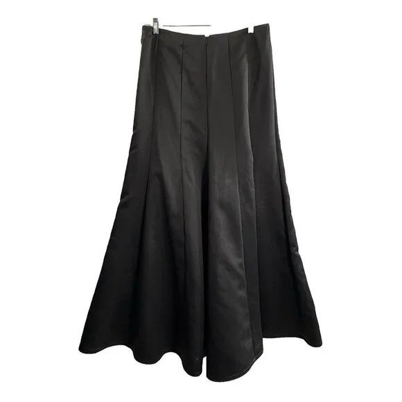 TADASHI Collection Women Maxi Satin Skirt Sz 12 Black Full Wedding Event 93-2 - Picture 2 of 9